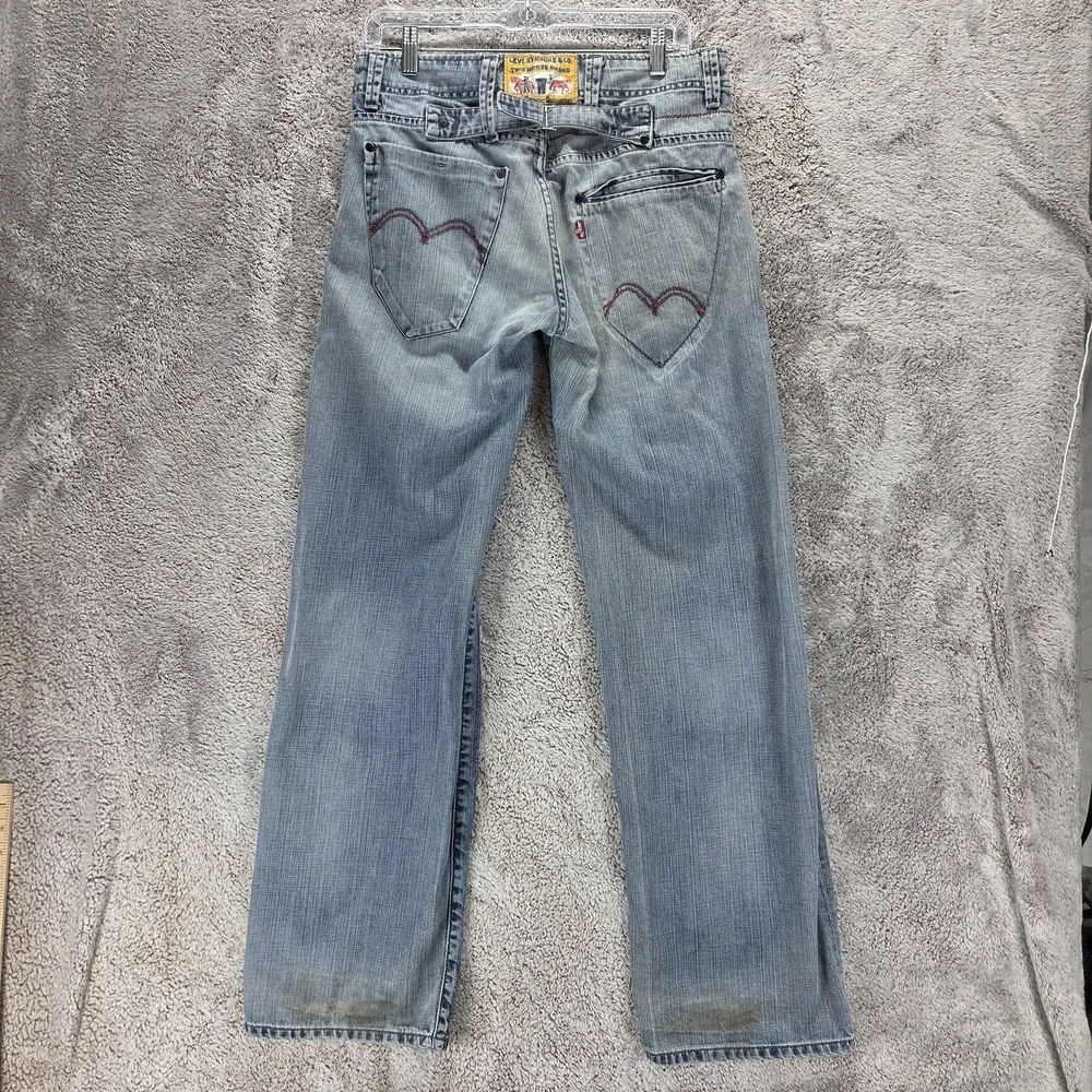 VTG Levis Engineered Jeans Mens Blue Buckle Back Two Horse Zip Fly Fits 30x32